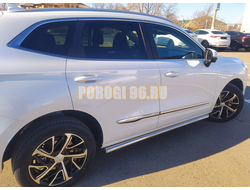 Защита штатного порога труба Папа Тюнинг d60 для Haval Jolion 2024-