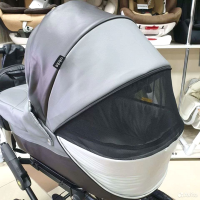 Детская коляска 2 в 1 Cobabe 6300L Серый Экокожа