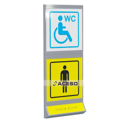 Пиктограмма тактильная, модульная "Мужской общественный туалет с кабиной доступной для инвалидов на