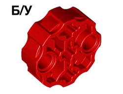 ! Б/У - Technic, Axle Connector Block Round with 2 Pin Holes and 3 Axle Holes Hero Factory Weapon Barrel, Red (98585 6313596) - Б/У