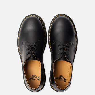 Dr Martens 1461 Yellow Stitch Smooth Leather Black