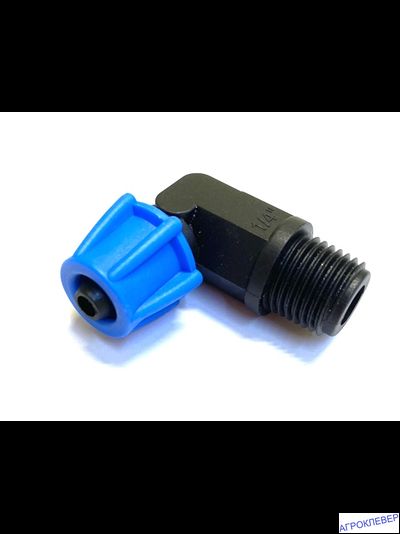 Коннектор угловой 1/4пластик (для обвязки гидравлических клапанов)