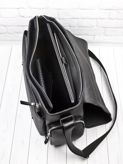 Кожаная мужская сумка Toara black (арт. 5058-61)