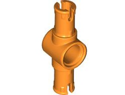 Technic, Pin 3L with Friction Ridges and Center Pin Hole, Orange (87082 / 6494210)