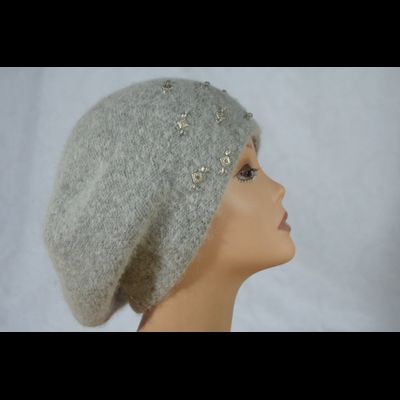 Вязаный итальянский берет Vizio 6766 серый