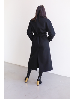 Пальто утепленное шерстяное (черный)