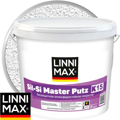 Штукатурка декоративная силикатно-силиконовая LINNIMAX Sil-Si Master Putz K15 Бесцветная база 3 Камешковая 1,5 мм 25 кг