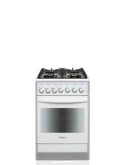 Газовая плита с электрической духовкой, четыре конфорки, без крышки.