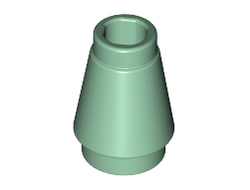 Cone 1 x 1 with Top Groove, Sand Green (4589b / 4520959 / 6134280)