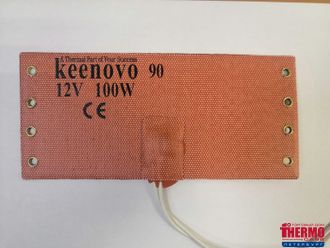 Гибкая нагревающая пластина 100 Вт 12 В (90х200) (терм.90) 8 люв. Keenovo (без 3М скотча, термодатчик на 90°С, крепится пластик. хомутами)