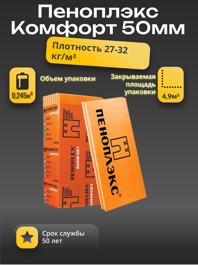 Пеноплекс Комфорт 1185х585х50 мм  (0,245 м3)