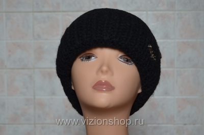 Италия шапка Vizio 202 с отворотом черная