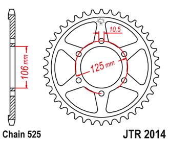 Звезда ведомая (47 зуб.) RK B5621-47 (Аналог: JTR2014.47) для мотоциклов Triumph