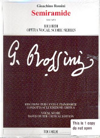 Rossini. Semiramide  Klavierauszug in 2 Banden (it)