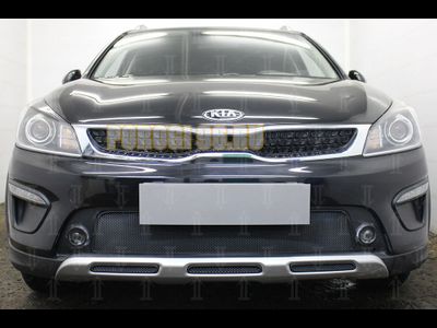 Защита радиатора KIA Rio X-Line 2017- (3 части) black низ