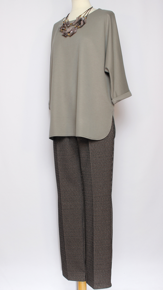 ДЖЕМПЕР  "ВИСКОЗА КИМОНО" тонкий хаки р.52-60