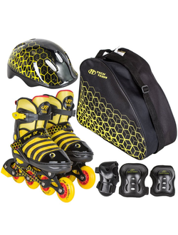 Комплект Ролики с защитой Tech Team Maya set черный