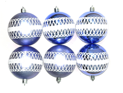 Набор ёлочных шаров 8см, 6 шт, пластик