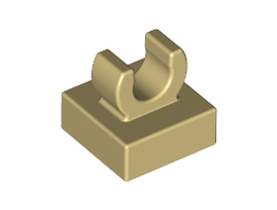 Tile, Modified 1 x 1 with Open O Clip, Tan (15712 / 6252969 / 6360078)
