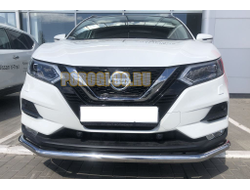 Защита переднего бампера с двумя подгибами d60 для Nissan Qashqai (2019-...)