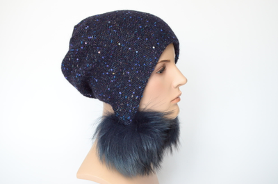 Итальянская шапка ушанка с помпонами зима 2023 - 2024