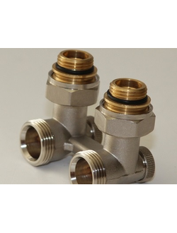Узел угловой радиаторный 1/2''х3/4'' нар/вн Евроконус HEATON со встроеным вентилем для 2-трубной системы