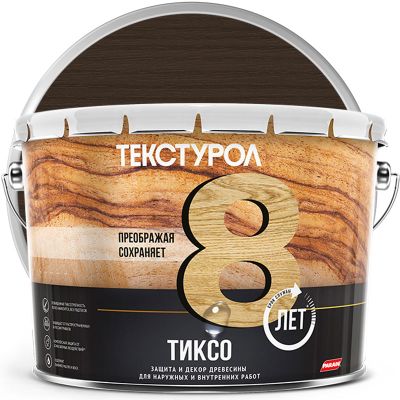 Антисептик лессирующий декоративный для дерева ТЕКСТУРОЛ Тиксо Орех 10 л
