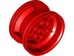 Wheel 43.2mm D. x 26mm Technic Racing Small, 6 Pin Holes, Red (56908 / 6451561)