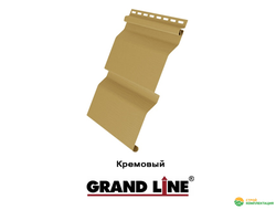 Виниловый сайдинг D4,4 Grand Line Amerika корабельный брус длина 3,6 м. Цвет: Кремовый