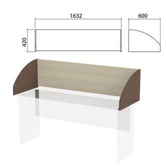 Экран-перегородка "Канц" 1632х600х420 мм, цвет дуб молочный/венге