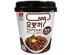 Jjajang Topokki (rice cake)/ Токпокки с соусом Чачжан (рисовые палочки с соусом), стакан (120 г)