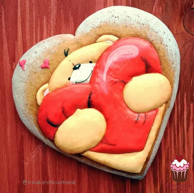 Трафарет+формочка "Влюбленный мишка тедди"