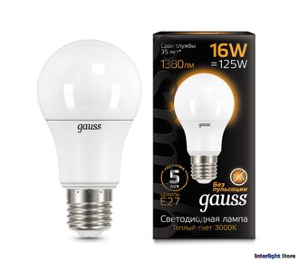 Gauss LED A60 16w 830/840 E27