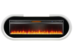 Линейный электрокамин Soho белый с черным  с очагом Vision 60 LED