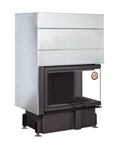 Каминная топка Дельта 800 RB два стекла правая принтинг черный шамот, Экокамин (Россия)