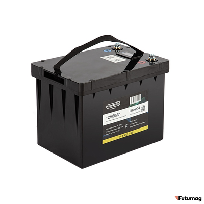 Литиевый тяговый аккумулятор Gelbert LiFePO4 (12V/80Ah/80А/600Wh) BT/Display