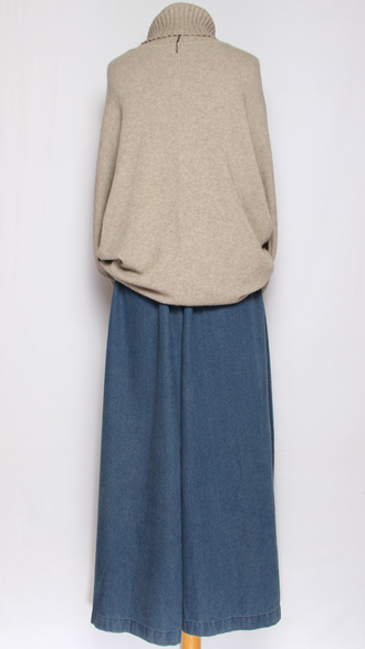 Свитер "ПУГОВИЦЫ СБОКУ И РАЗРЕЗЫ" морская волна, серый   р.46-54