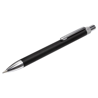 Ручка бизнес-класса шариковая BRAUBERG Allegro, СИНЯЯ, корпус черный с хромированными деталями, линия письма 0,5 мм, 143491