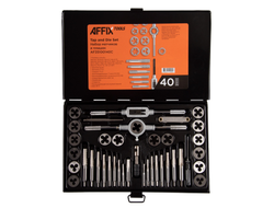 Набор метчиков и плашек SK-5 M3-M12, кейс, 40 предметов AFFIX AF35100140C