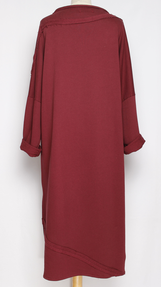 ПЛАТЬЕ БОХО "Молния плотное" вишня, жёлтое р.46-52