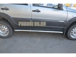 Защита штатного порога труба d60 для Chevrolet Niva 2010-