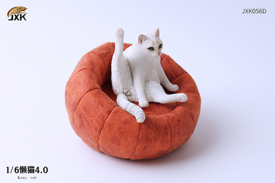 Котик на пуфике (белый) - Коллекционная ФИГУРКА 1/6 scale lazy cat 4.0 (JXK056D) - JXK