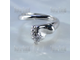 Серебряное кольцо с ножкой ребёнка из серебра 925 пробы с фианитом