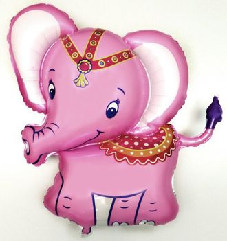 Воздушный шар фольгированный "Слоненок розовый"