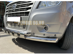 Защита переднего бампера с перемычками d76/60 для ГАЗель Next 2014-