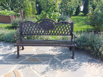 Скамья садовая из литого алюминия