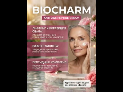 Пептидный крем АНТИ-ЭЙДЖ КОРРЕКЦИЯ, 30 мл.