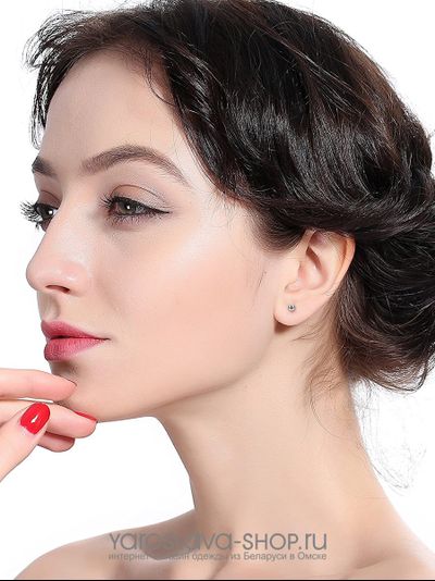 Серьги пусеты шарик