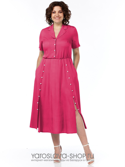 Платье женское  А - силуэта с отрезной талией из вискозы