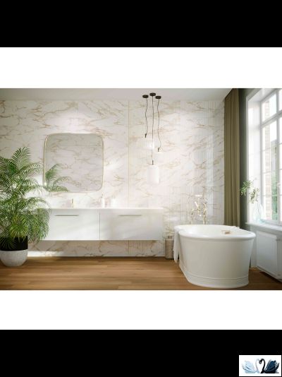 Плитка Creto Shine white 30х90 см настенная